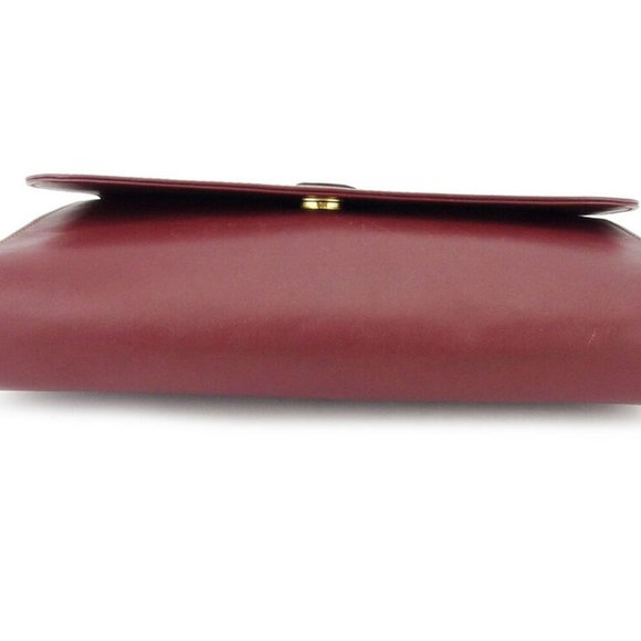Cartier clutch bag mast line Bordeaux leather Auth used - Picture 9 of 16